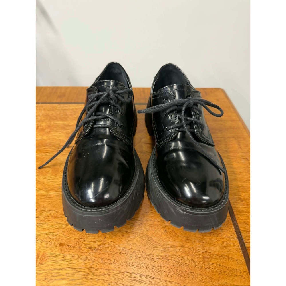 Madden Girl Womens 7M Black‎ Lug Sole Platform Oxford Lace Up Shoes SF3109